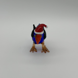 Woodpecker With Santa Hat Coloured Glaze Decoration