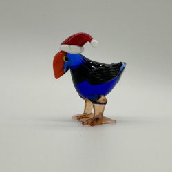Woodpecker With Santa Hat Coloured Glaze Decoration