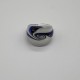 Black, White And Blue Swirl Glass Ring Black, White And Blue Swirl Glass Ring