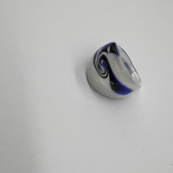 Black, White And Blue Swirl Glass Ring
