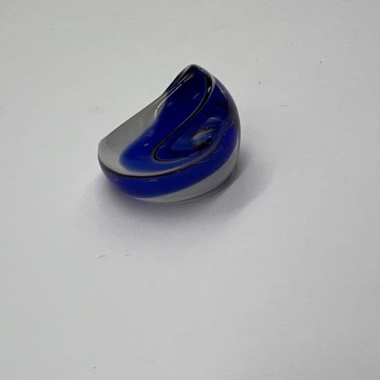 Blue And White Swirl Glass Ring Blue And White Swirl Glass Ring