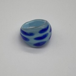 Blue Spotted Glass Ring