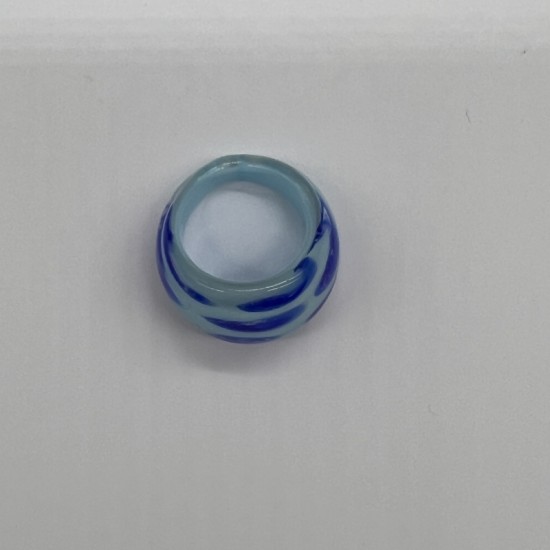 Blue Spotted Glass Ring