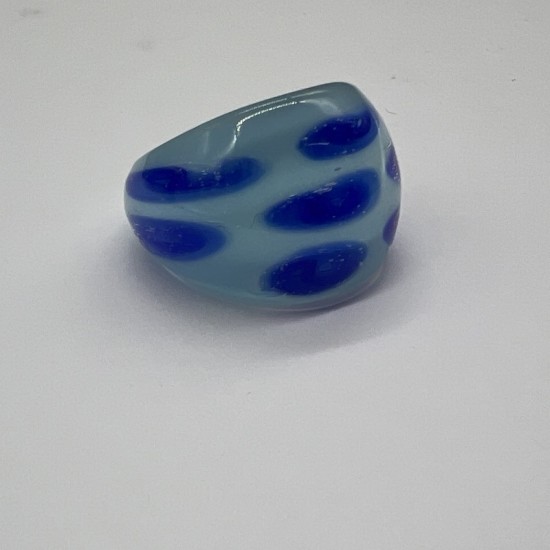 Blue Spotted Glass Ring