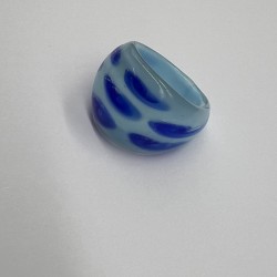 Blue Spotted Glass Ring