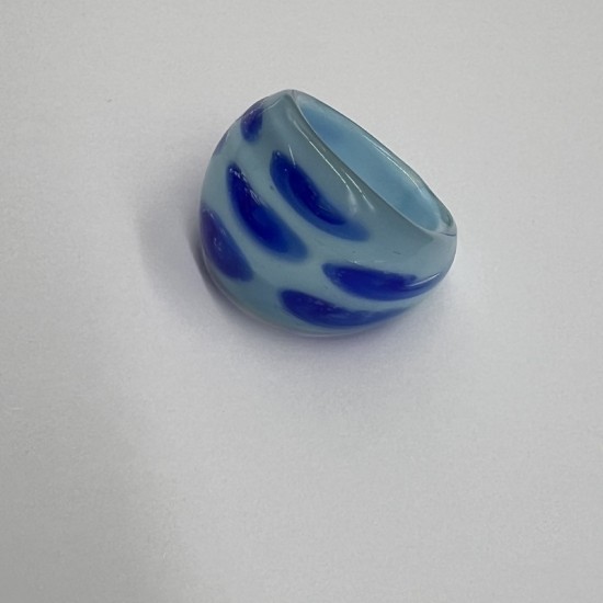 Blue Spotted Glass Ring