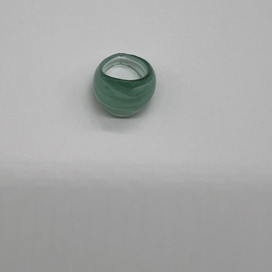 Green Striped Glass Ring Green Striped Glass Ring