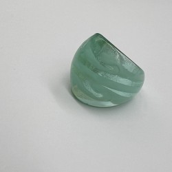 Green Striped Glass Ring