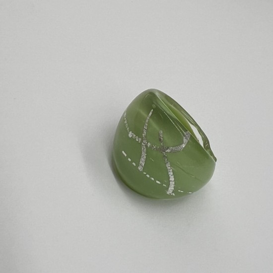 Silver-Green Line Glass Ring Silver-Green Line Glass Ring