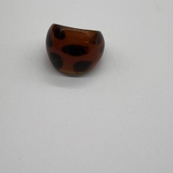Red And Black Spotted Glass Ring