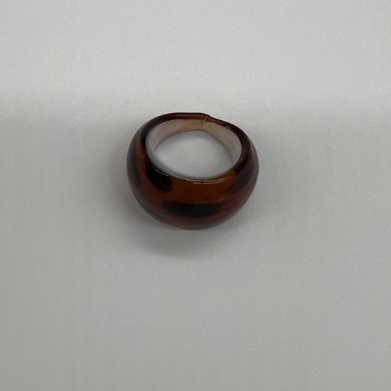 Red And Black Spotted Glass Ring Red And Black Spotted Glass Ring