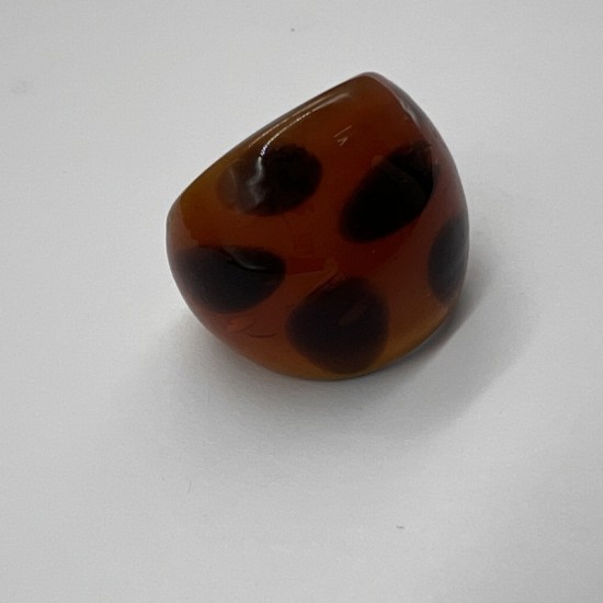 Red And Black Spotted Glass Ring Red And Black Spotted Glass Ring