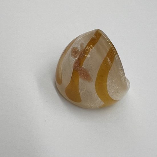 Yellow Striped Glass Ring Yellow Striped Glass Ring