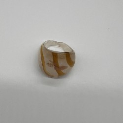 Yellow Striped Glass Ring