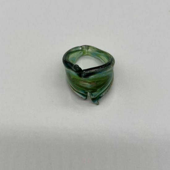 Vintage Green Swirl Glass Ring Vintage Green Swirl Glass Ring