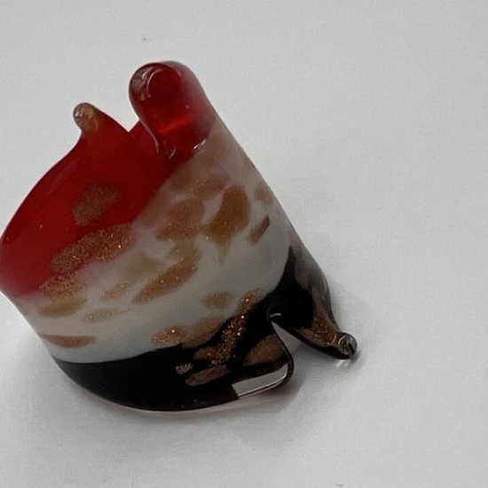 Red, White And Black Spotted Glass Ring Red, White And Black Spotted Glass Ring