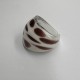White And Brown Polka Dot Glass Ring White And Brown Polka Dot Glass Ring