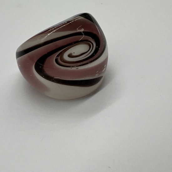 Black And White Purple Swirl Glass Ring Black And White Purple Swirl Glass Ring