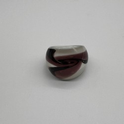 Black And Purple Phoenix Eye Glass Ring