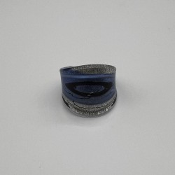 Black And Blue Galaxy Glass Ring
