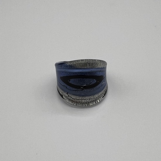 Black And Blue Galaxy Glass Ring Black And Blue Galaxy Glass Ring