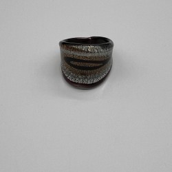 Black And Yellow Glass Ring