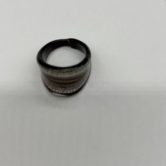 Black And Yellow Glass Ring