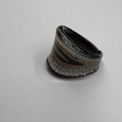 Black And Yellow Glass Ring