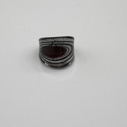 Black And Red Galaxy Glass Ring