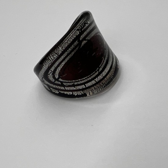 Black And Red Galaxy Glass Ring