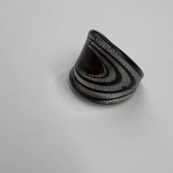 Black And Red Galaxy Glass Ring