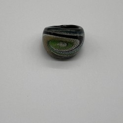 Black And Green Galaxy Glass Ring
