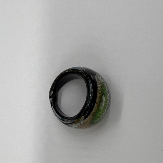 Black And Green Galaxy Glass Ring Black And Green Galaxy Glass Ring
