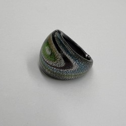 Black And Green Galaxy Glass Ring