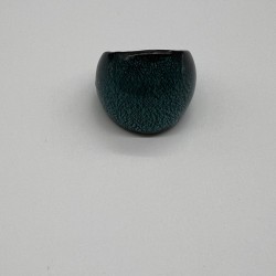 Dark Green Cracked Glass Ring
