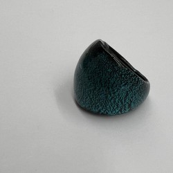 Dark Green Cracked Glass Ring