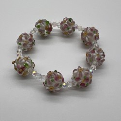 Purple Hydrangea Glass Bracelet