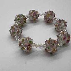 Purple Hydrangea Glass Bracelet