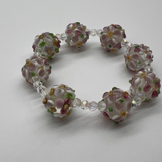 Purple Hydrangea Glass Bracelet Purple Hydrangea Glass Bracelet