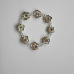 Cherry Blossom Hydrangea Glass Bracelet
