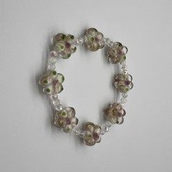 Cherry Blossom Hydrangea Glass Bracelet