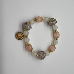 Sunflower Hydrangea Glass Bracelet