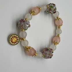 Sunflower Hydrangea Glass Bracelet