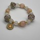 Sunflower Hydrangea Glass Bracelet Sunflower Hydrangea Glass Bracelet