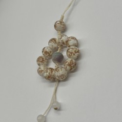 Yellow And White Mixed Color Beaded Glass Phone Cord