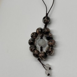 Black gold glass phone cord