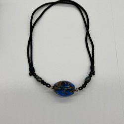 Blue beads and glass necklace