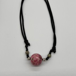 Pink spring glass necklace
