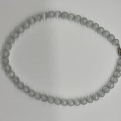 Ice-Clear White Glass Beaded Necklace
