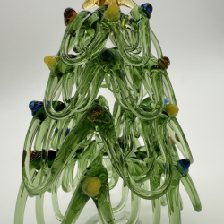 Ribbon Christmas Tree Coloured Glaze Decoration